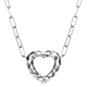 RACHEL GALLEY Amore Collection - Rhodium Overlay Sterling Silver Heart Paperclip Necklace (Size - 20