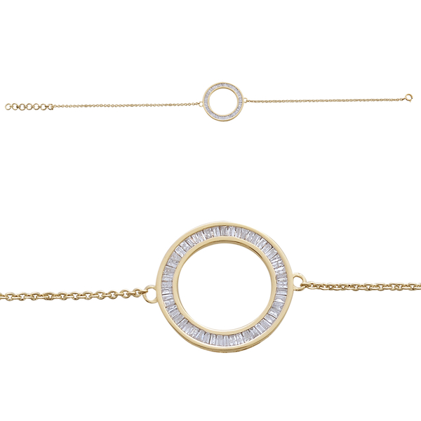 9K Y Gold SGL Certified Diamond (Bgt) (I3/ G-H) Circle of Life Bracelet (Size 7.5 with Extender) 0.5