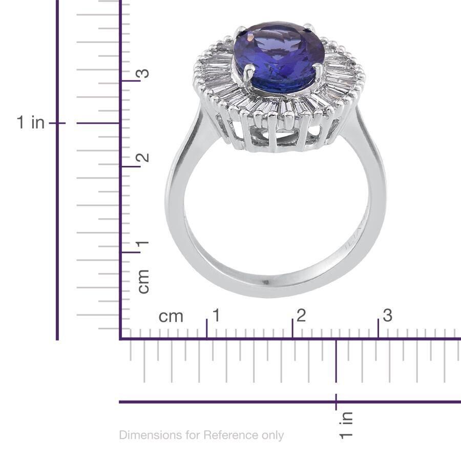 ILIANA 18K W Gold AAA Tanzanite (Ovl 4.00 Ct), Diamond Ring 5.250 Ct.