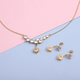 2 Piece Set - Simulated Diamond Necklace (Size 20 with 2 inch Extender) and Earrings (with Push Back) in Yellow Gold Colour