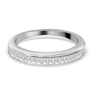 ILIANA 18K White Gold IGI Certified Diamond (SI/G-H) Half Eternity Ring 0.50 Ct.