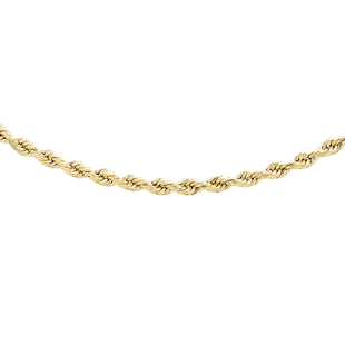 Hatton Garden Close Out Deal - 9K Yellow Gold Rope Necklace (Size - 20) with Lobster Clasp, Gold Wt.