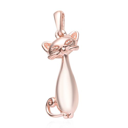  Cat  Charm Pendant in Rose  Gold  Plated Silver 2763598 TJC