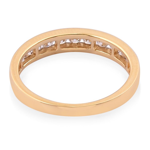 ILIANA 18K Y Gold IGI Certified Diamond (SI-G-H) Half Eternity Band Ring 0.500 Ct.