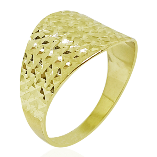 9K Yellow Gold Diamond Cut Ring