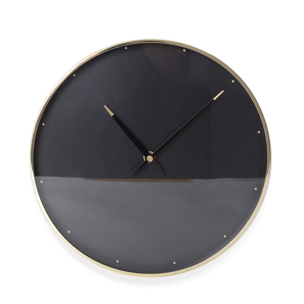 Decorative Round Shape Wall Clock Size 28x28x4.5 Cm Golden Colour Dot