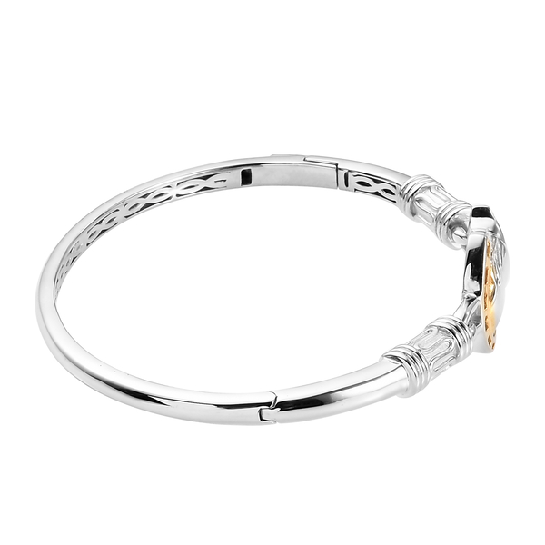 Horseshoe Bangle (Size 7.5) with Clasp in Two Tone