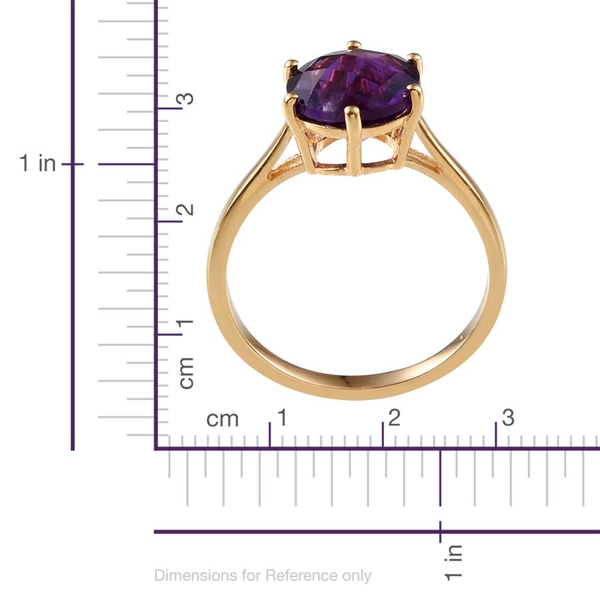 African Amethyst (Rnd) Solitaire Ring in 14K Gold Overlay Sterling Silver 3.500 Ct.