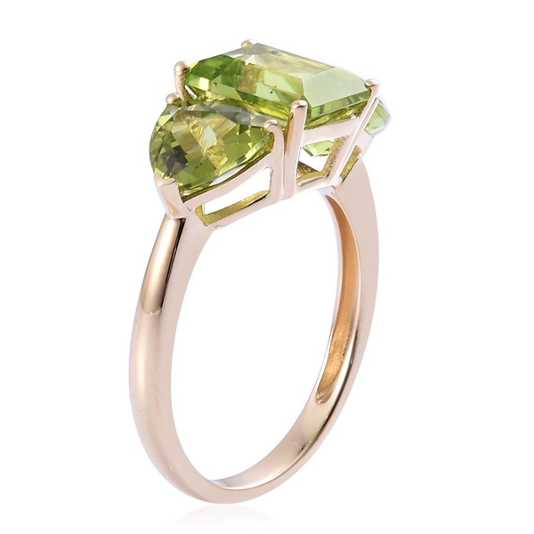9K Y Gold AAA Hebei Peridot (Oct 2.25 Ct) Ring 5.000 Ct.