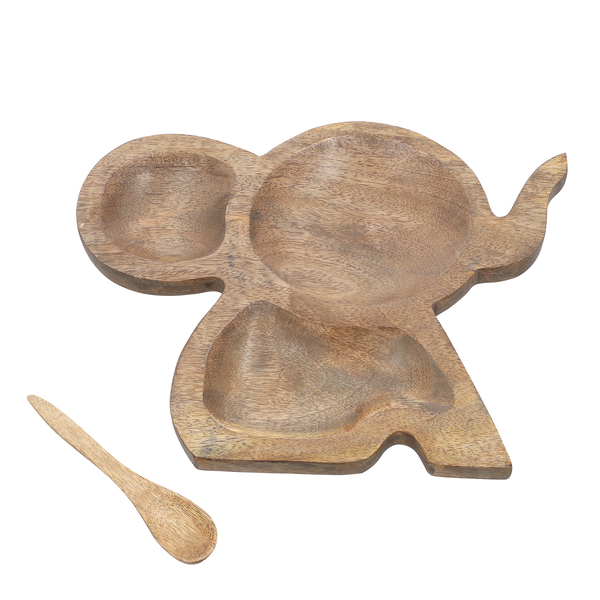 Handmade Wooden Elephant Shaped Platter