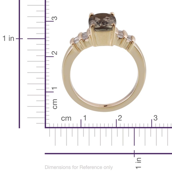 ILIANA 18K Y Gold Turkizite (Cush 2.50 Ct), Diamond Ring 2.750 Ct.