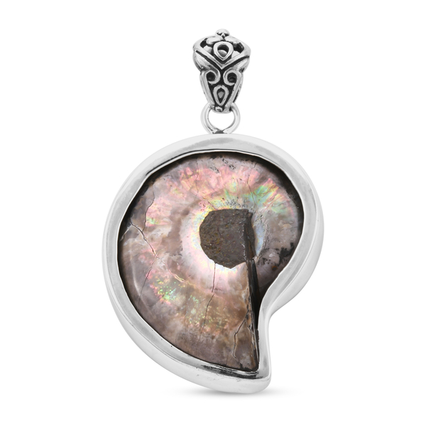 Royal Bali Collection - Ammonite Enamelled Pendant in Sterling Silver