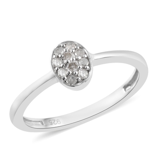 Diamond Ring in Platinum Overlay Sterling Silver