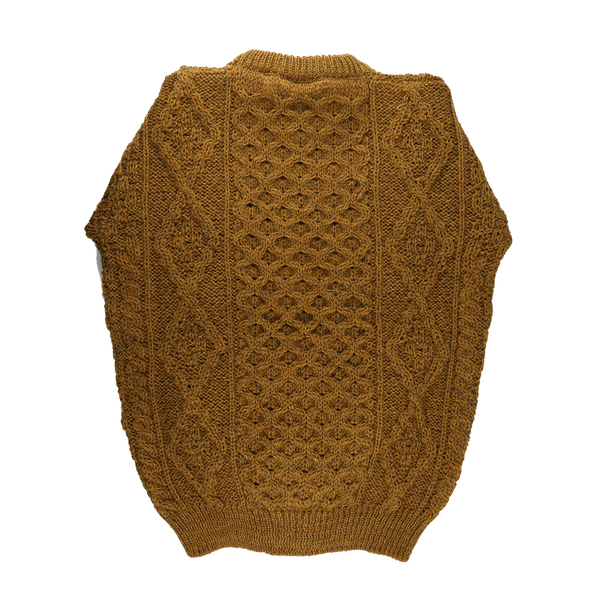 ARAN 100% Pure New Wool Sweater Mustard