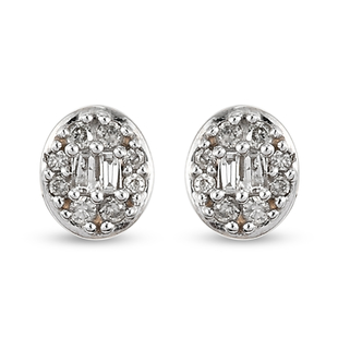 9K Yellow Gold SGL CERTIFIED Diamond (I3/G-H) Stud Earrings (With Push Back) 0.14 Ct.