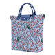 Signare Tapestry Blossom and Swallow Floral  Pattern Foldaway Bag (Size -28X34X13) - Light Blue