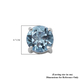 Sky Blue Topaz (Rnd) Stud Earrings (with Push Back) in Sterling Silver 3.160 Ct.
