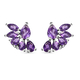 Amethyst Earrings (With Push Back) in Platinum Overlay Sterling Silver.
