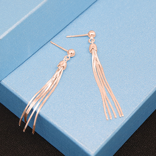 New York Close Out Deal - Rose Gold Overlay Sterling Silver Earrings (with Push Back)