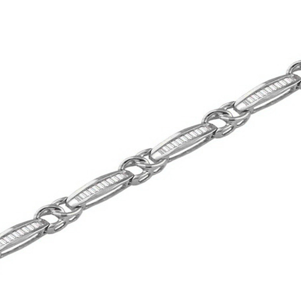 9K W Gold SGL Certified Diamond (Bgt) (I 3 /G-H) Bracelet (Size 7.5) 1.000 Ct.