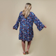 TAMSY Paisley Print Smock Dress One Size (Fits 8- 20) - Navy