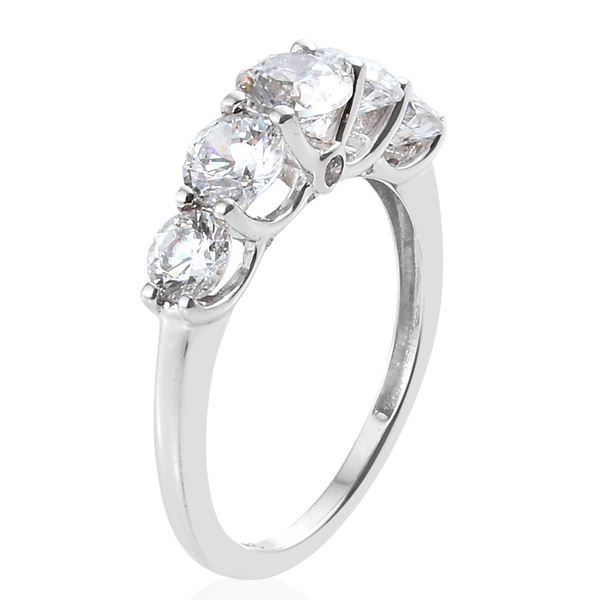 Lustro Stella 9K White Gold (Rnd) Ring Made with Finest CZ