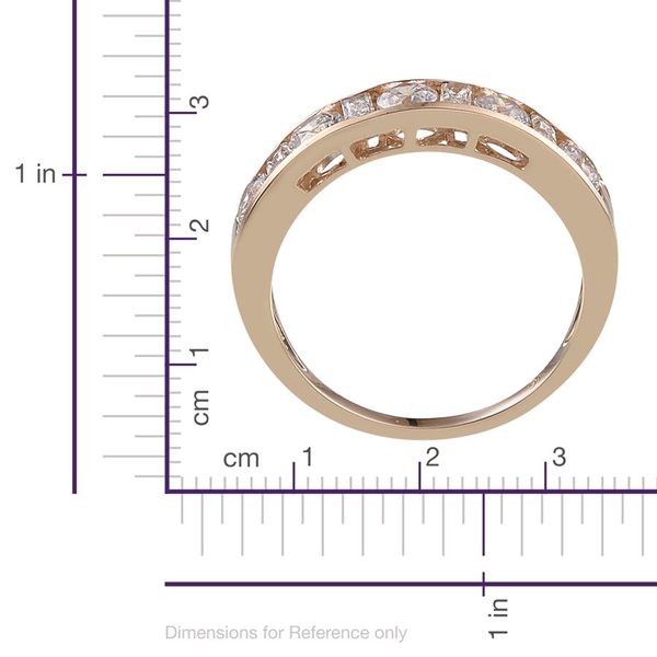 9K Y Gold (Rnd) Half Eternity Band Ring Made with Finest CZ 1.690 Ct.