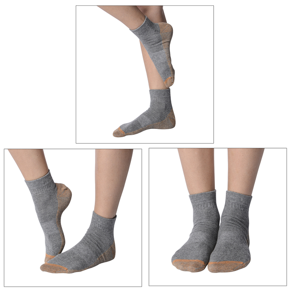 Set of 4 - Copper Infused Socks (Size S/M size -  36-39) - Teal, Dark Grey, Brown & Blue