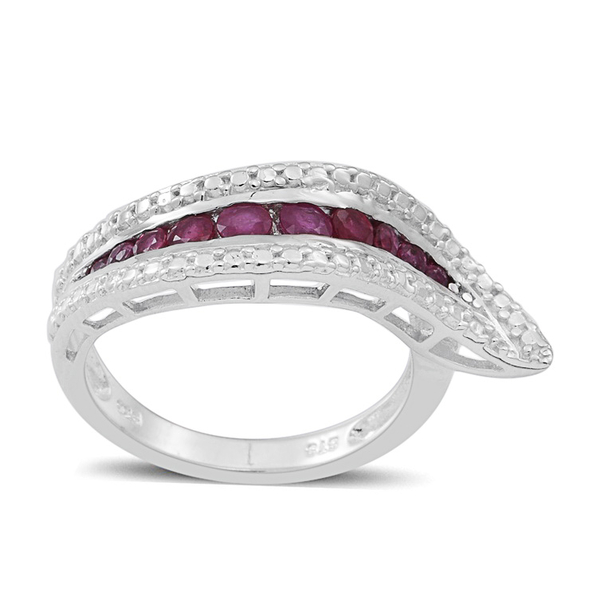 Ruby (Rnd) Ring in Rhodium Plated Sterling Silver 0.750 Ct.