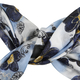 LA MAREY Pure 100% Mulberry Silk Flower Pattern Scarf  (Size 180x110cm) - Blue