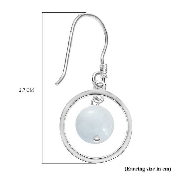 Aquamarine Dangling Earrings (With Hook) in Sterling Silver 8.00 Ct.