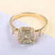 ILIANA 18K Yellow Gold AGI Certified AAA Turkizite and Diamond (SI/G-H) Ring 2.10 Ct.