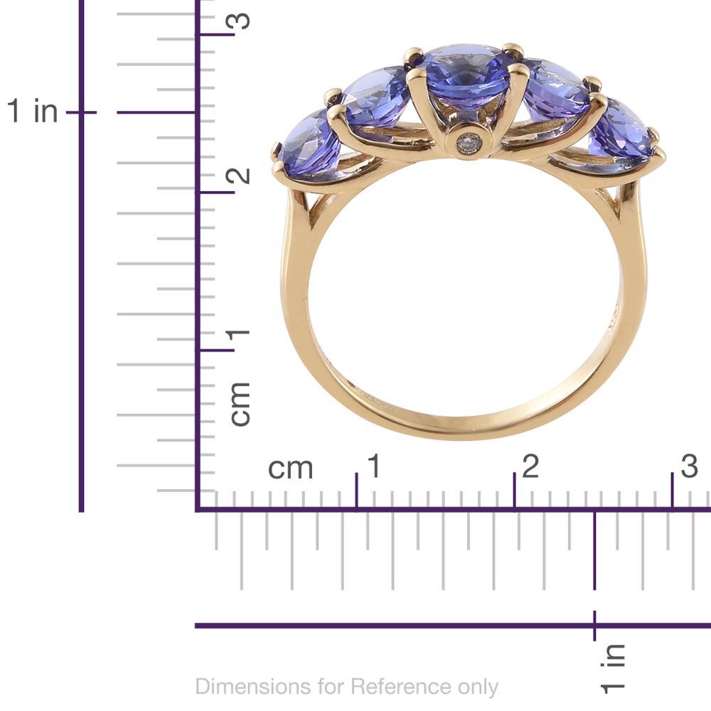 Exclusive Edition ILIANA 18K Yellow Gold AAA Tanzanite (Rnd), Diamond Ring 2.500 Ct. Gold Wt. 3.20 Gram