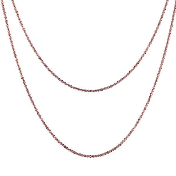 One Time Close Out Deal Italian Made- Rose Gold Overlay Sterling Silver Rock Chain (Size 30) with Lobster Clasp