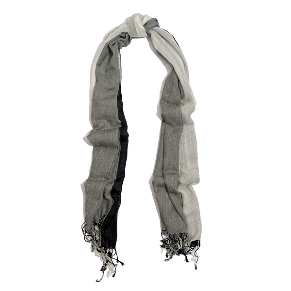 Black and White Colour Scarf (Size 180x70 Cm)