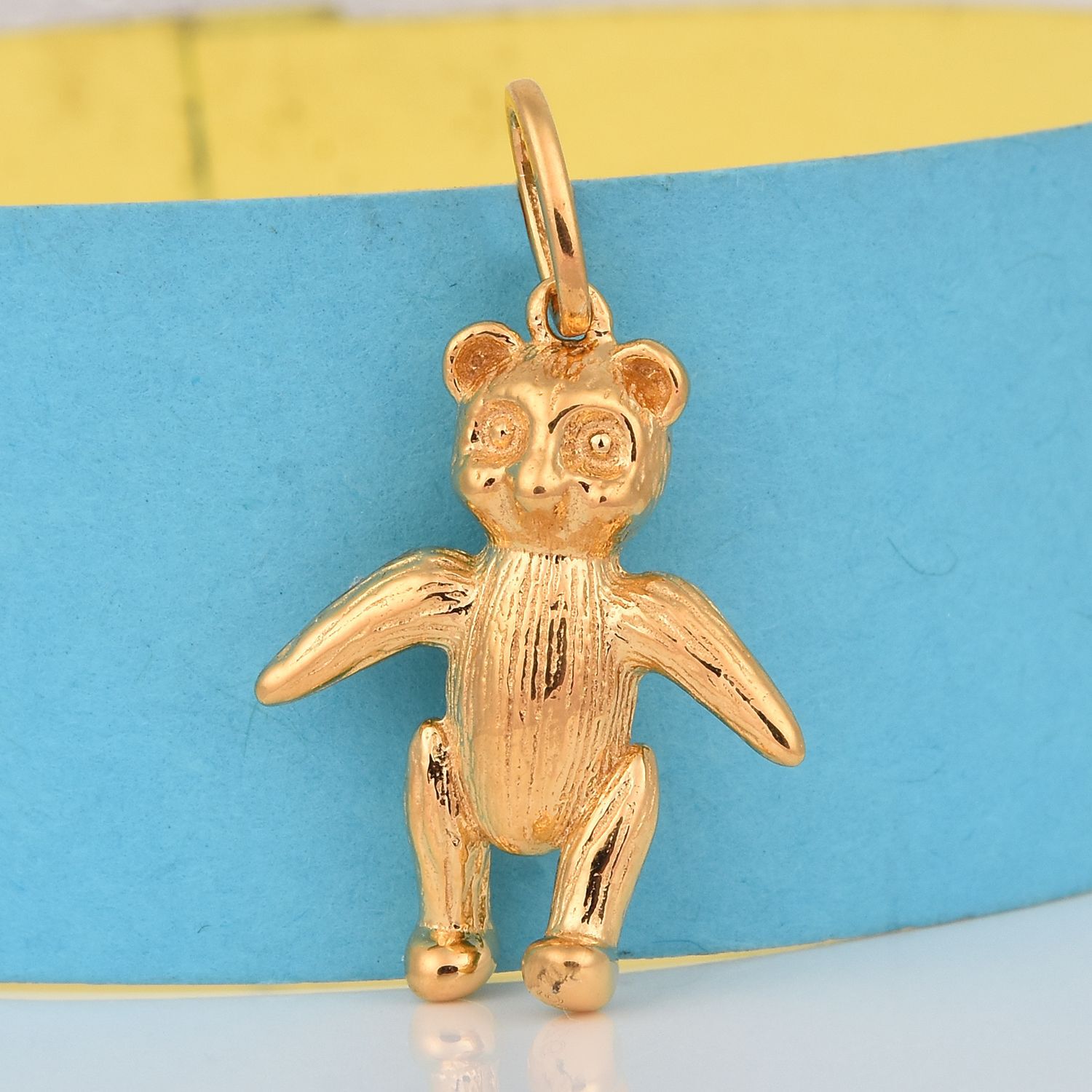 Teddy Bear Silver Charm Pendant in Gold Overlay, Silver wt 4.80 Gms.