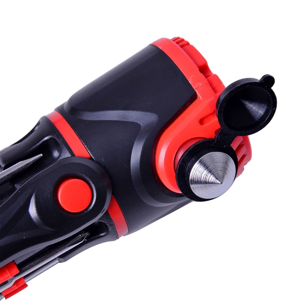Red and Black Colour Multi Functional Hammer with LED Flashlight (Size 17X8X6 Cm)