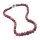300 Ct Norwegian Thulite Beaded Necklace in Rhodium Plated Sterling Silver 18 Inch