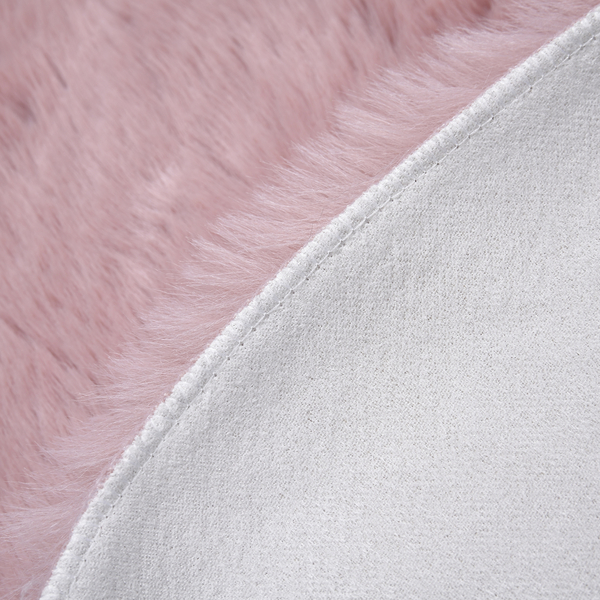 Supersoft High Pile Faux Fur Rug (Size 90x60 cm) - Pink