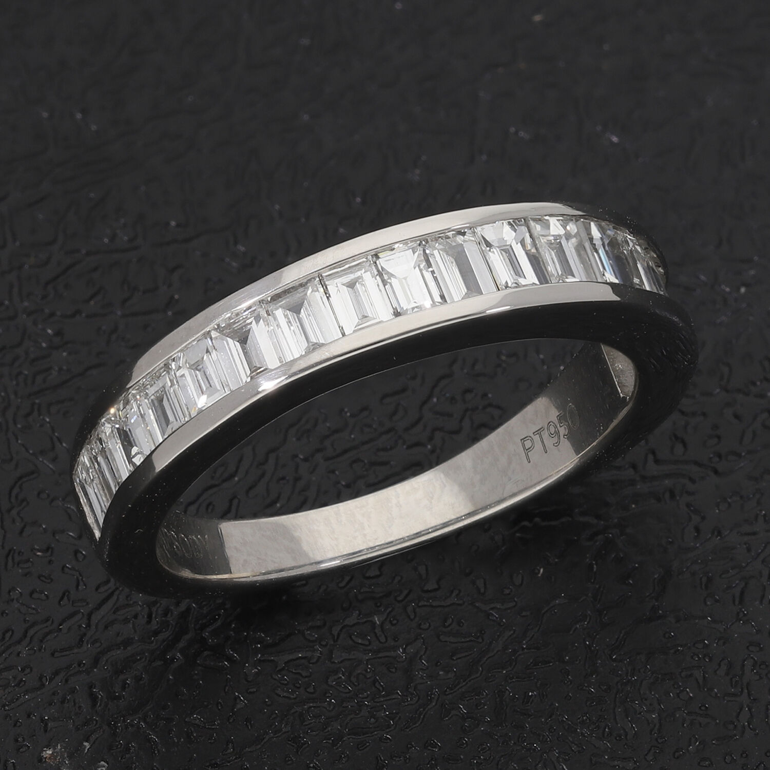 RHAPSODY 950 Platinum IGI Certified Diamond (VS-E-F) Half Eternity Ring 1.00 Ct.