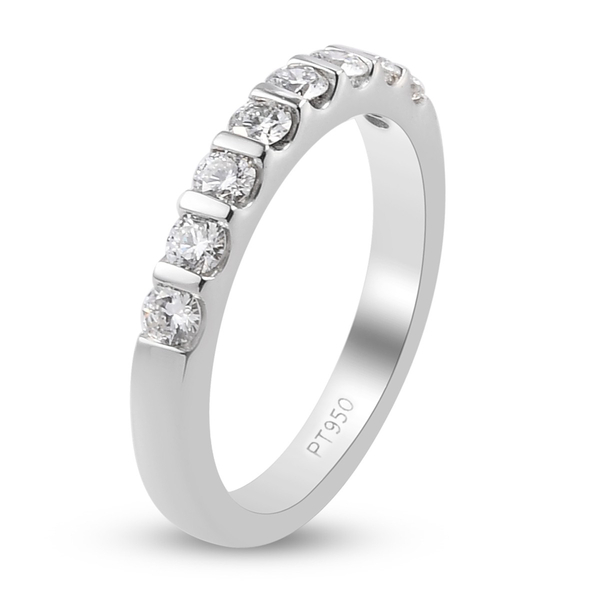 RHAPSODY 950 Platinum IGI Certified Natural Diamond (VS-E-F) Band Ring 0.50 Ct.