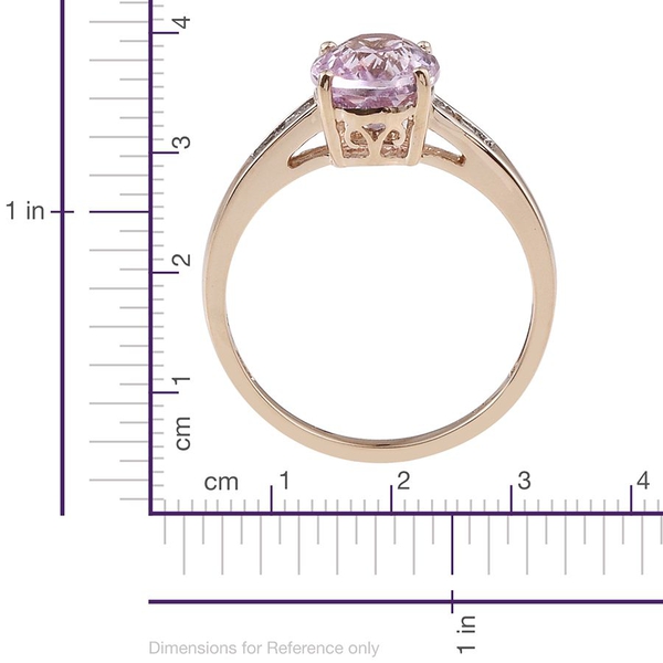 9K Y Gold Urucum Kunzite (Ovl 3.35 Ct), Diamond Ring 3.500 Ct.