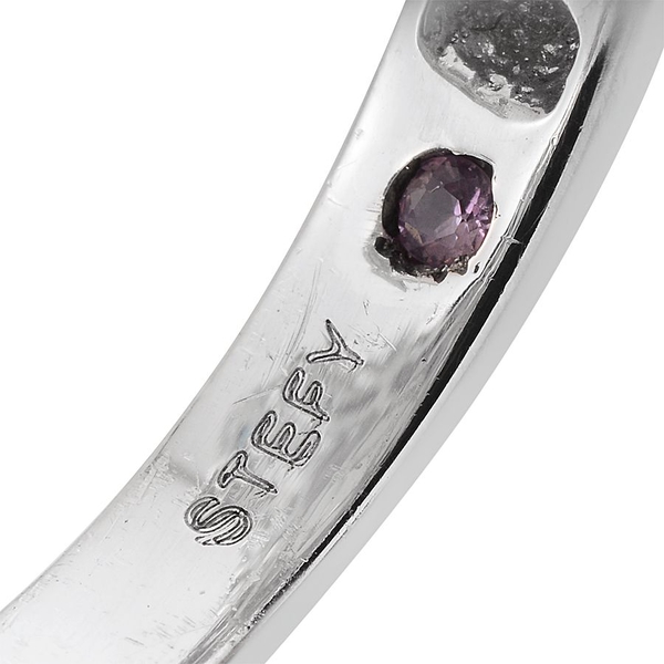 Stefy Rainbow Moonstone (Rnd 9.50 Ct), Malgache Neon Apatite and Pink Sapphire Ring in Platinum Overlay Sterling Silver 9.855 Ct.