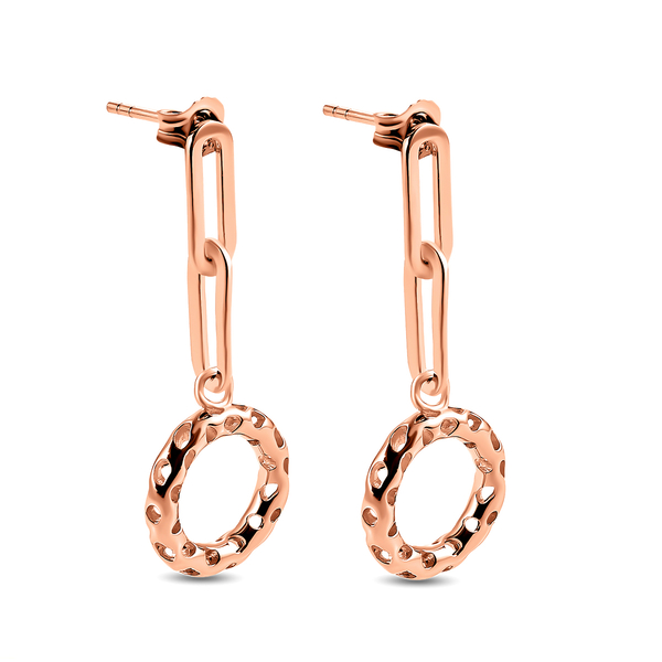 RACHEL GALLEY Allegro Collection - 18K Vermeil Rose Gold Overlay Sterling Silver Circle Paperclip Earrings (With Push Back)