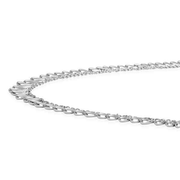 LucyQ Multi Mini Drip Necklace (Size 18 with 4 Inch Extender) in Rhodium Plated Sterling Silver 46.50 Gms.