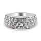 Lustro Stella Platinum Overlay Sterling Silver Cluster Ring Made with Finest CZ 2.50 Ct.