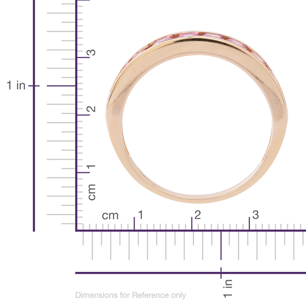 9K Yellow Gold AAA Pink Sapphire (Rnd) Half Eternity Band Ring 1.250 Ct.