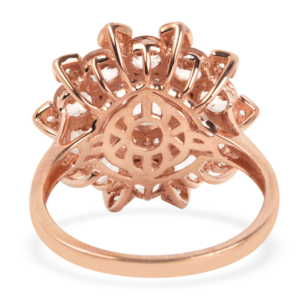 Marropino Morganite and Natural Cambodian Zircon Ring in Rose Gold Overlay Sterling Silver 2.950 Ct.