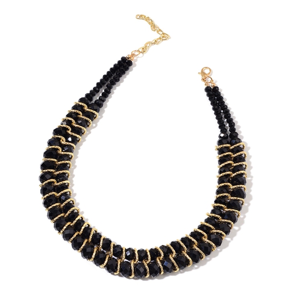 Simulated Black Spinel Necklace (Size 18 with 2 inch Extender) and ...
