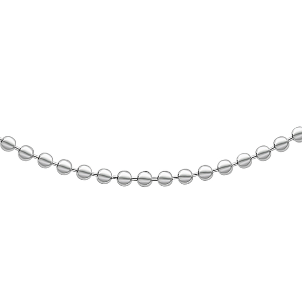 Sterling Silver Ball Bead Chain (Size 18), Silver wt 5.30 Gms